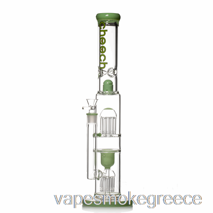 Vape Greece Cheech γυαλί διπλό δέντρο μεγάλο Rig Bong πράσινο